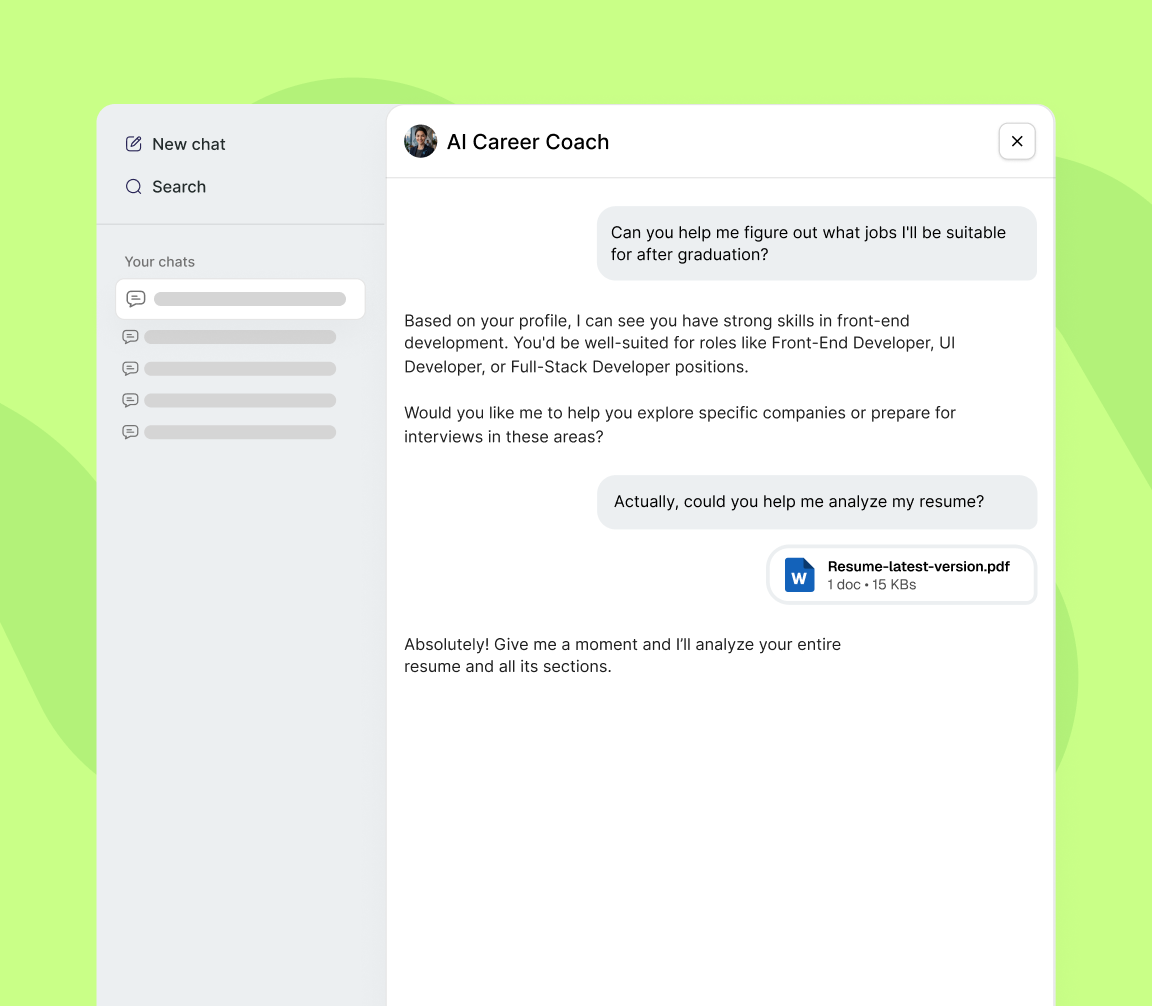 AI career agent providing personalized guidance to online university students