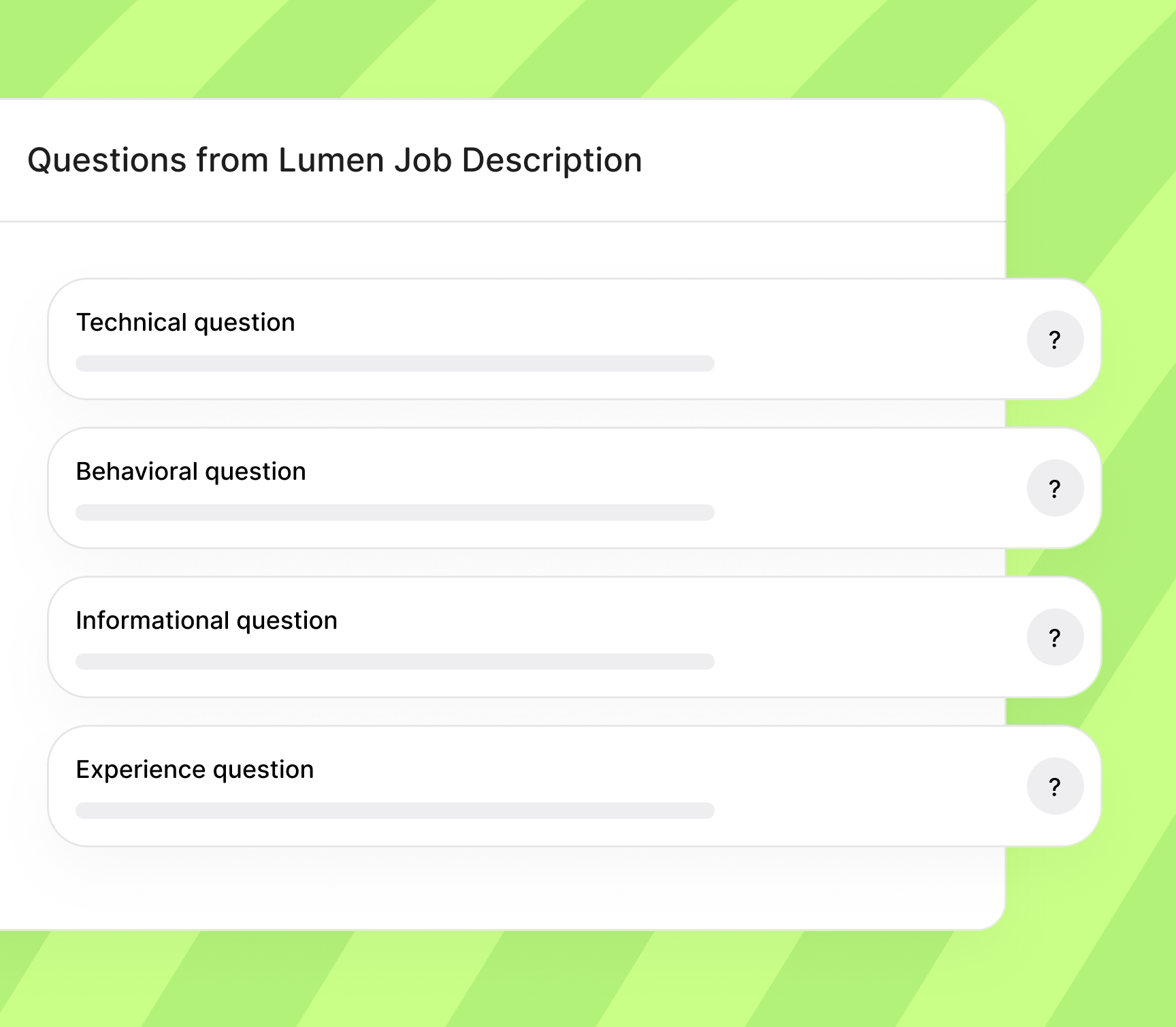 Job selection screen showing tracked jobs for customized interview prep