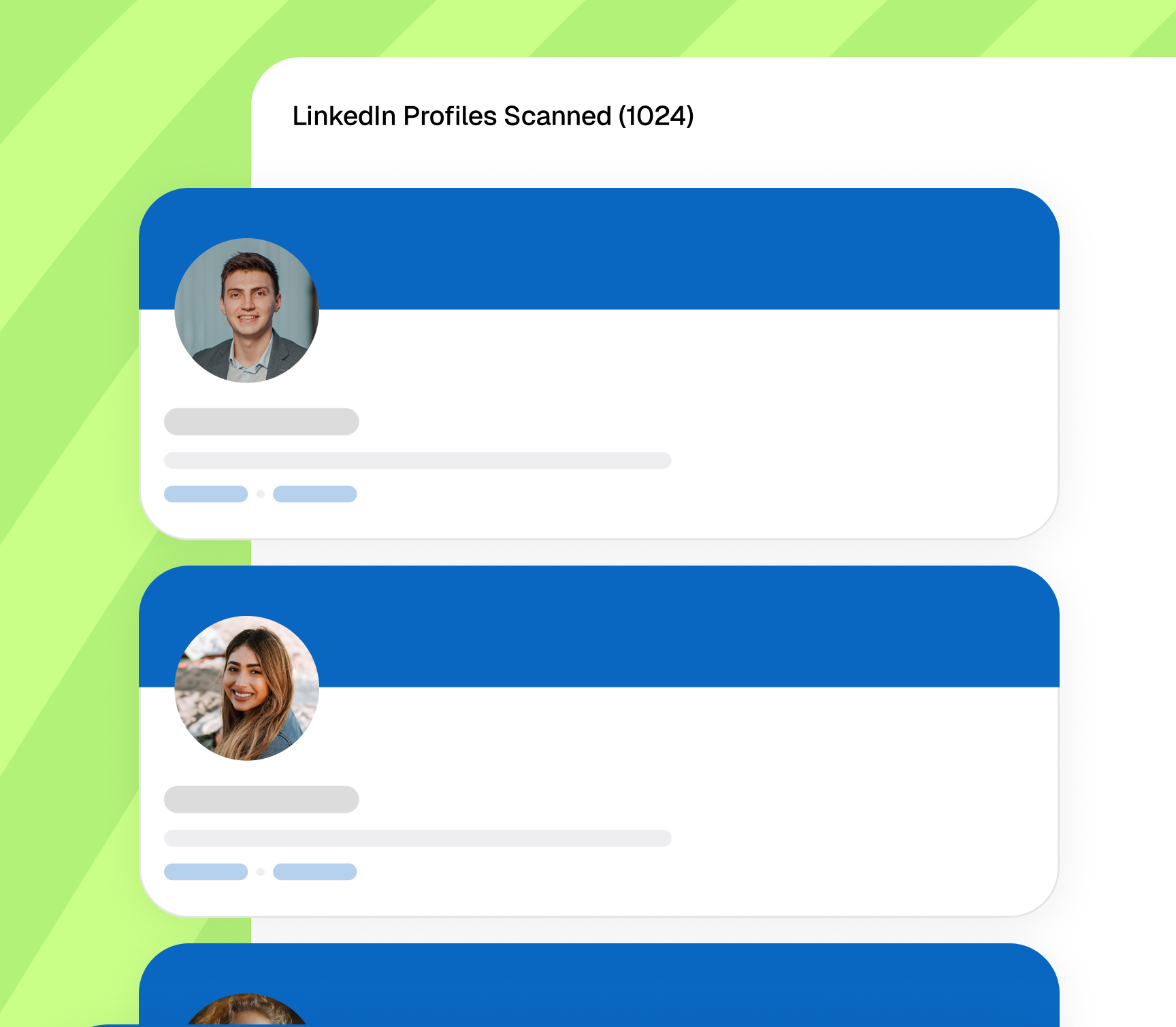 LinkedIn scan results showing detected employment changes for graduates
